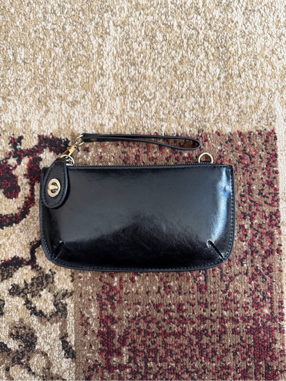 Susan Joy Black Leather Wristlet Clutch - Classic Women's Bag